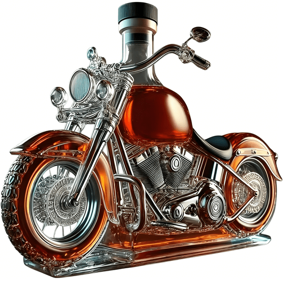 BPPEG Whiskey Bottle Motorcycle Shaped,Novelty Glass Decanter 3D Sculpted Creative Empty Wine Bottles,for Men Dad Boyfriend Motorcycle Lovers