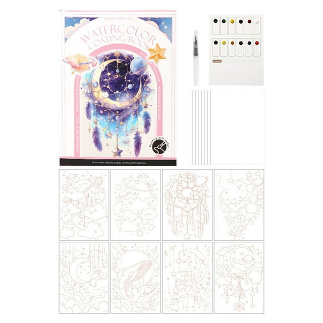 TIELUTT Three Fold Watercolor Painting Pad Artist Watercolor Paper Sketchbook with 3 Foldable Panels Convenient for Easter Pencils Metallic Pens for Paper Thick Crayons for Toddlers Garage Floor Meta