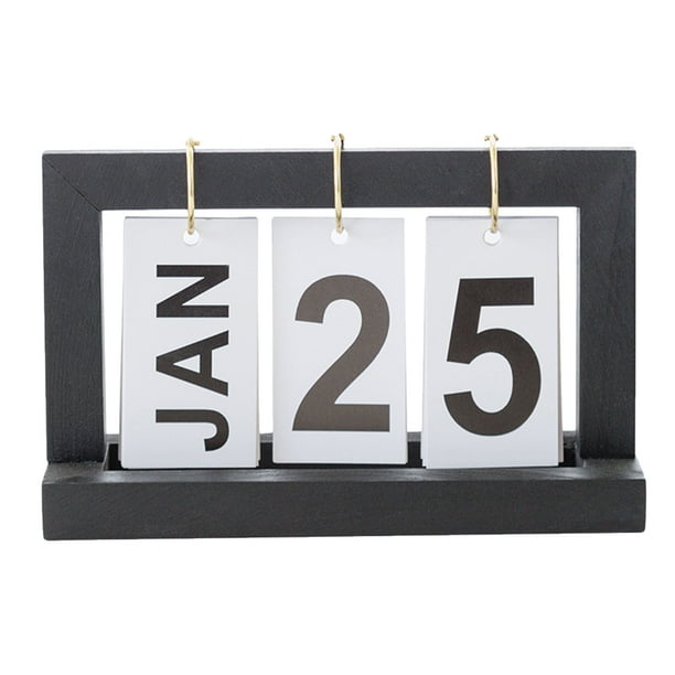 GOOHOCHY 1 calendario perpetuo de escritorio de madera para el hogar y la oficina, calendario diario.