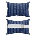 thumbnail image 2 of Pack of 4 Outdoor Lumbar Pillow Covers 11x16 Inch, Navy Blue Striped Waterproof Throw Pillow Covers Set, Modern Abstract Art Geometric Stripes Decorative Cushion Cases for Patio Porch Car, 2 of 7