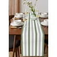 thumbnail image 4 of ERUNPONLY Sage Green Stripe Table Runner - 108 Inch Long Geometric Grey White Vertical Striped Cotton Linen Blended Dress Scarves Farmhouse Table Runner for Kitchen Dining, Coffee Table, 13"x108", 4 of 8