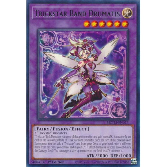 YuGiOh Maze of the Master Rare Trickstar Band Drumatis MZTM-EN027