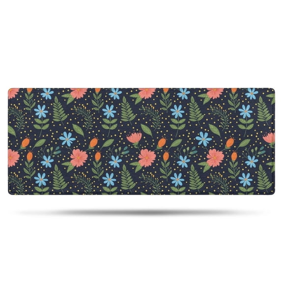Pioneer Flower Floral Print Pattern Bathroom Rugs Mat, Non Slip Microfiber Bathroom Rug with Rubber Backing, Soft Mats for Bathroom Floor Tub Shower, 24"x60"