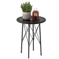 thumbnail image 1 of Outsunny Table de Jardin Ronde avec Découpe Florale, Table d'Appoint de Balcon en Acier, 1 of 10