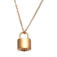 thumbnail image 1 of Lindo mini candado para urna de cremación, collar de recuerdo, joyería de acero inoxidable dorado, 1 of 9