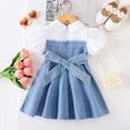 thumbnail image 4 of Toddler Girl Clothes Denim Tulle Dresses Baby Summer Tutu Sundress Outfit Toddler Princess Dress for Girls, 4 of 9