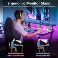 thumbnail image 6 of Satifur 47" Pro L-Shaped Gaming Desk Black, RGB LED, Power Hub & Monitor Riser for Ultimate Setup, 6 of 10