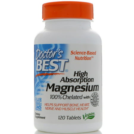 Doctor's Best, High Absorption Magnesium, 120 Tablets(pack of (Doctors Best High Absorption Magnesium)