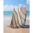 thumbnail image 4 of Brown Ombre Beach Towels Oversized Super Absorbent, Modern Geometric Abstract Aesthetic Cream Lightweight Bath Towel Quick Dry Sets For Bathroom/Pool/Rv Camping/Beach Play/Gym Room/Picnic 35"x70", 4 of 8