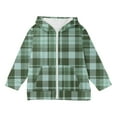 thumbnail image 5 of SERTG Boys and Girls Checkered Hooded Jacket Zip Front Long Sleeve Sporty Casual Outerwear Top for Children 4-12 Years(Green,10 Years), 5 of 6