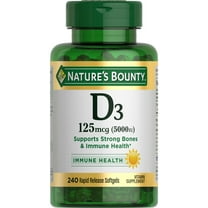 Nature’s Bounty Vitamin D3 5000 IU Softgels for Bone & Immune Support, Vitamin Supplement, 240 Ct