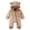 Coffee, variant on mgoYE Baby Newborn Baby Bear Outfit With Fold-Over Mittens Footies Thin Fleece Romper Hooded Jumpsuit Winter Coat Girls Boys(Coffee,3-6 Months)