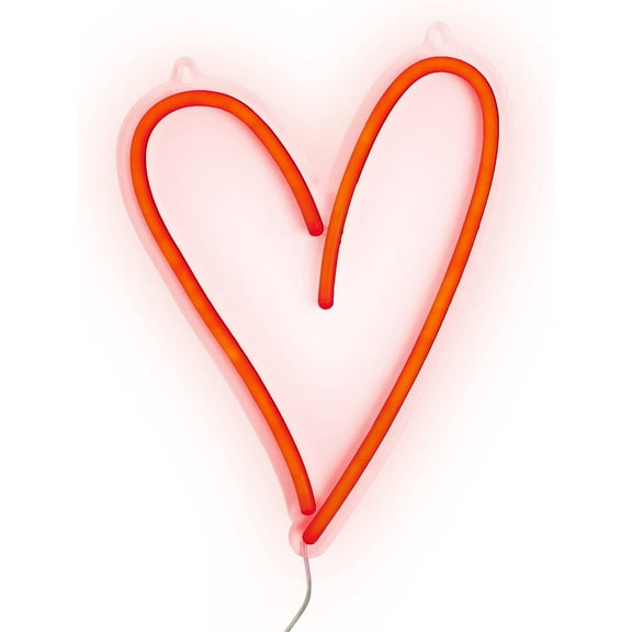 Ampedco | Amped Co Heart Led Neon Light Wall Hanging Room Decor Red 138 X
