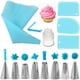 thumbnail image 1 of Kits de boquillas para manga pastelera de 14 piezas, decoración de pasteles, incluye 8 boquillas reutilizables de acero inoxidable, 1 acoplador de plástico reutilizable (azul), 1 of 5