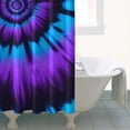 thumbnail image 4 of Blue Purple Tie Dye Pattern Shower Curtain 36"x72" ,Bathroom Decorative Shower Curtains Set with 12 Hooks,Modern Waterproof Washable Shower Curtain, 4 of 6