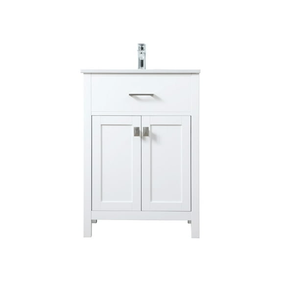 Elegant Lighting VF28824WH Harrison 24" Free Standing Single Basin Vanity Set - White