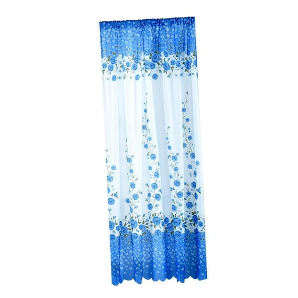 Panel de Cortina de Ventana con Arandela de Impresión Metálica Opaca, Cortina de Bloqueo de lámpara con Aislamiento Térmico para Dormitorio, Sala Rosa azul