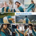 thumbnail image 5 of Abstract Teal Gold Cooling Blanket, Lightweight Breathable Summer Throw Blanket with Double Sided Cold Effect, Green White Wall Art Textured Picnic Beach Blankets Bed Sheet for Hot Sleepers 60"x80", 5 of 8