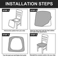 thumbnail image 4 of CNKOO Dining Chair Seat Covers Waterproof Jacquard Chair Slipcovers  6 Pack  Camel, 4 of 7