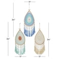 thumbnail image 3 of Handmade Intricately Woven Macrame 11" x 34" Dreamcatcher Wall Decor with Fringe Tassels, by DecMode (3 Count), 3 of 9