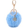 thumbnail image 1 of Pom Pom Keychain Artificial Fur Ball Keychain Fluffy Accessories Car Bag Charm, 1 of 2
