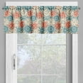 thumbnail image 2 of Ambesonne Botanic Window Valance, Hippie Floral Prehistoric, 54" X 18", Vermilion Beige Teal, 2 of 5