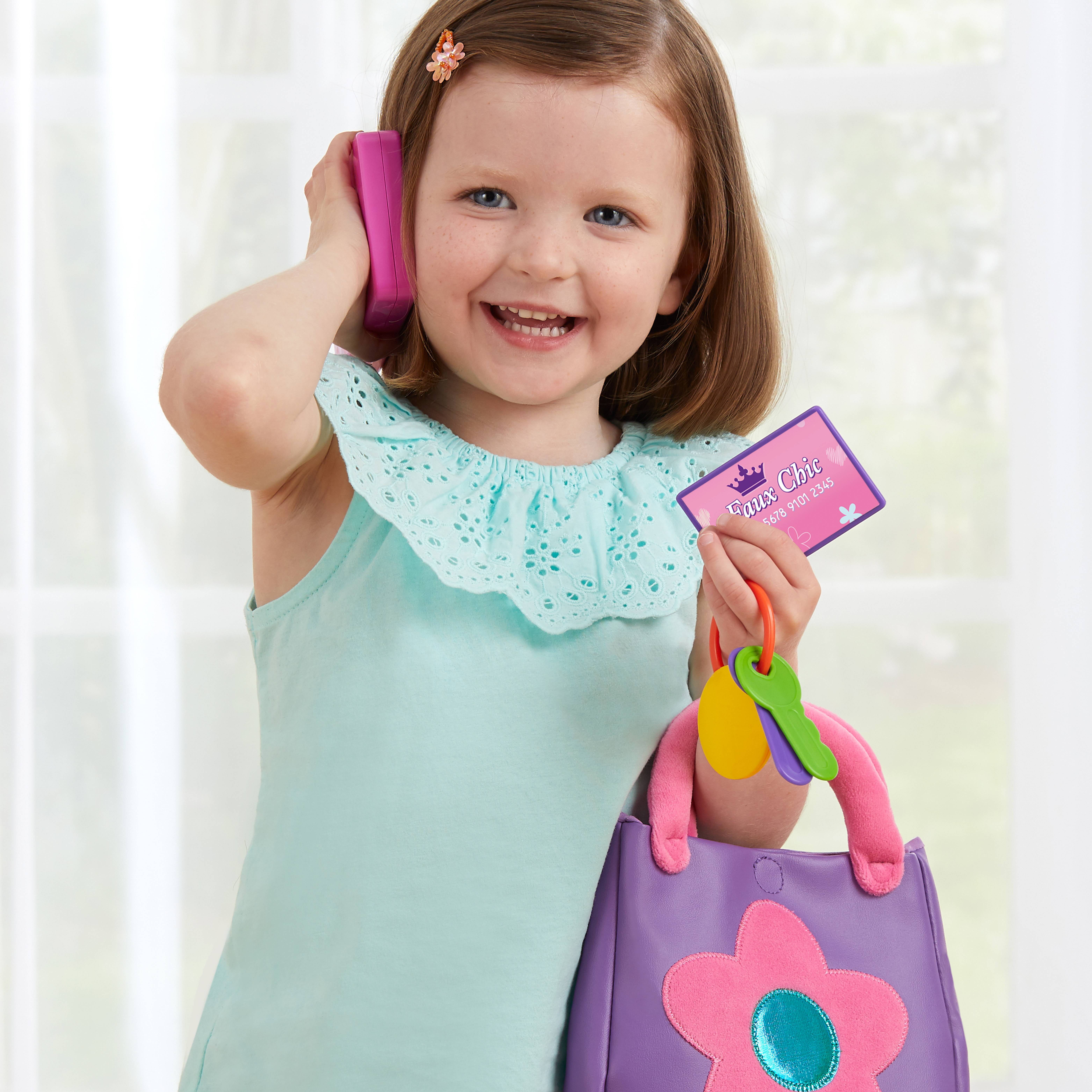 Kidoozie My First Purse - Pretend Play Toy Including Pretend Play Smart Phone, Keys, Mirror, Wallet, Credit Card and Lipstick; Ages 2+