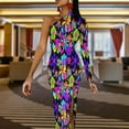 thumbnail image 3 of Hippie Flower Power Long Dress Ladies Peace Colorful 60s Retro Party Maxi Dress Summer One Shoulder Vintage Bodycon Dresses, 3 of 7