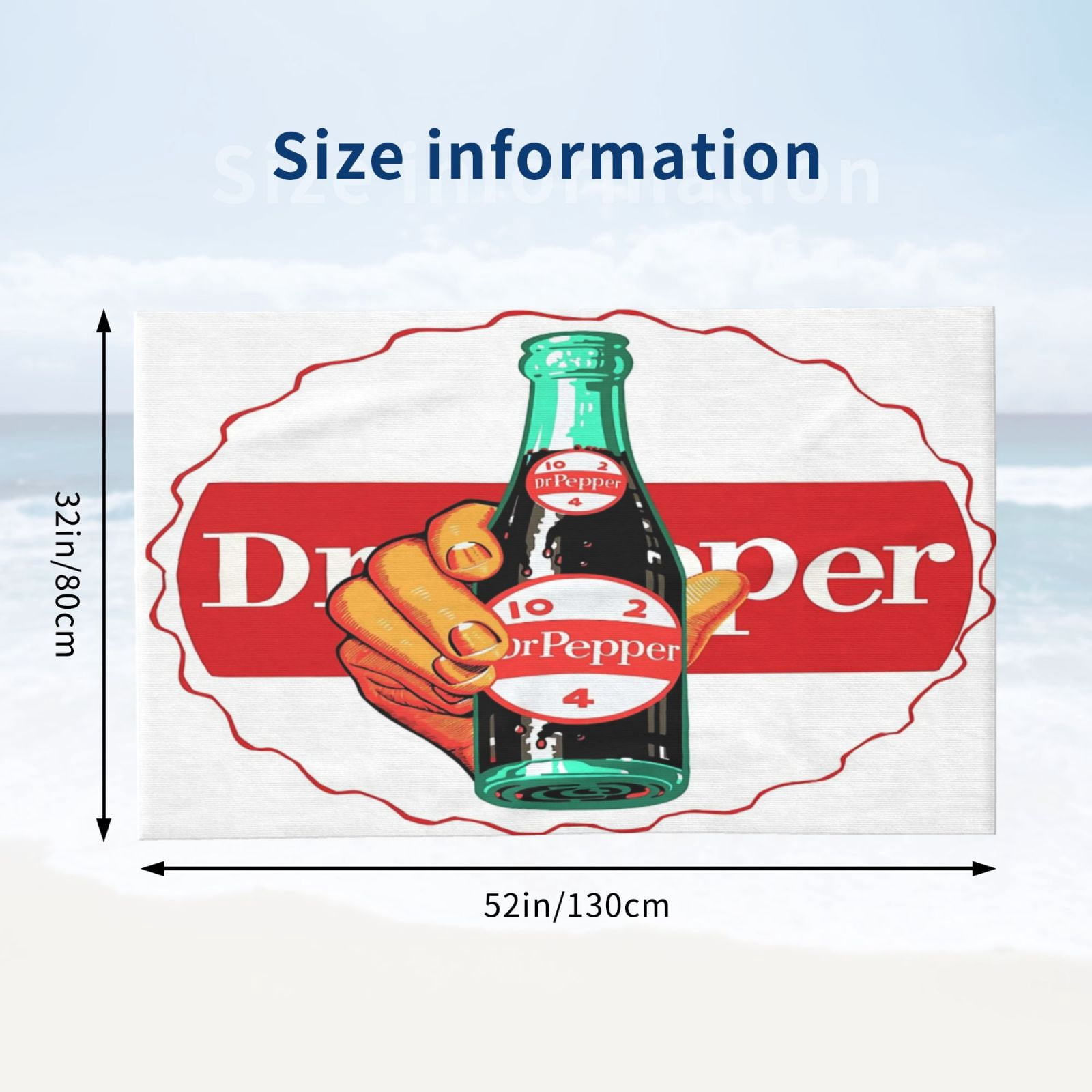 Dr.Pepper 5 Bath Towel Washcloths Beach Towel Quick Dry Towel Microfiber Absorbent Bath Towel 32x52 In