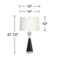 thumbnail image 7 of Pacific Coast Lighting Ella 27 1/2" Tall Modern Table Lamps Set of 2 Black Metal Crystal White Shade Living Room Bedroom House, 7 of 7