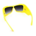 thumbnail image 4 of XXL Curved Wrap Around Rectangular Thick Arm Sport Plastic Sunglasses Yellow - Smoke, 4 of 8