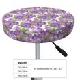 thumbnail image 4 of Pofeuu Violets Flowers Print Round Bar Stool Covers - Super Soft and Washable Elastic Stool Cushion Slipcover Easy Clean Velvet-14 inch, 4 of 7