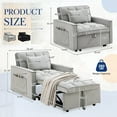 thumbnail image 2 of Lunale 4-in-1 Convertible Sleeper Sofa Chair Bed for Adult, Lounge Chair Indoor, Modern Single Couch for Living Room, Small Spaces, Gray Velvet, 2 of 9