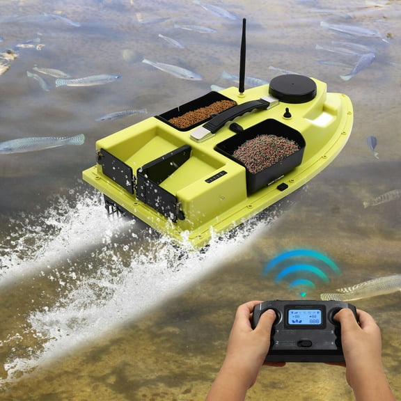 Fishing Bait Boat with GPS 2.4G Remote Control Distance Large-capacity Battery Fishing Bait Boat, Green Bait Boat