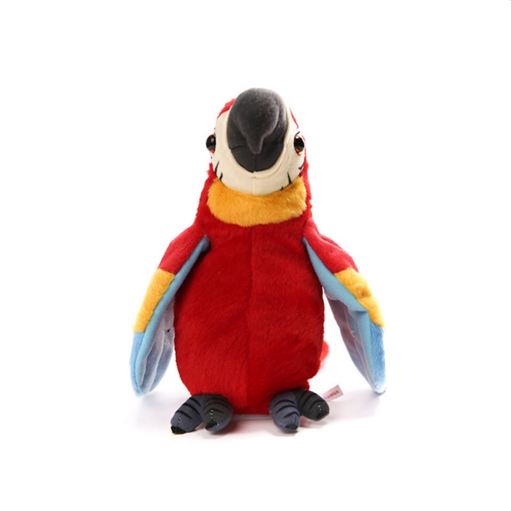 Battery Operated Talking Parrot Plush Material Funny Voice Activate Repeat Words 
