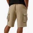 thumbnail image 5 of cllios Waffle Knit Cargo Shorts for Men Multi Side Flap Pockets Elastic Drawstring Waist Solid Color Casual Summer Streetwear Shorts, 5 of 6