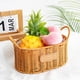 thumbnail image 4 of Cesta de flores de ratán sintético, maceta tejida, cesta de almacenamiento ovalada de doble espiga, cesta de regalo para arreglos florales, cesta de almacenamiento tejida para el hogar, 4 of 6