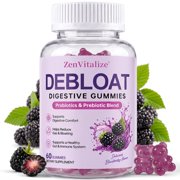 ZenVitalize Prebiotic & Probiotic Digestive Gummies, XOS Prebiotic Fiber, Bacillus Coagulans and Bacillus Subtilis, Blackberry Flavor Gut Health Supplement, 60 Gummies