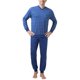 thumbnail image 2 of hajo conjunto de pijama para hombre - largo, puños, cuello en V, Klima-Light, mezcla de algodón Azul 5XL (5X-Large), 2 of 3