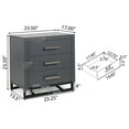 thumbnail image 2 of GDF Studio Borah Contemporary Faux Wood 2 Piece Double Dresser and Nightstand Bedroom Set, Charcoal Gray and Black, 2 of 12