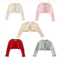 thumbnail image 3 of Baywell Long Sleeve Girls Shrug Knit Girls Cardigan Childrens Bolero Dress Sweater Toddler Shawl Cover Up for 1-8Y, 3 of 7