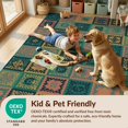 thumbnail image 4 of Design&I 8'x10' Washable Area Rug Snag-Free Geometric Multicolor Grid Motif Featuring Contrasting Patterned for Dining Room, Large Office, Lounge, 4 of 7