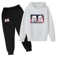 thumbnail image 1 of RXIRUCGD Mode Ensemble à Capuche Manches Longues Imprimé Décontracté pour Filles et Garçons (Blanc, Taille : 5 Ans), 1 of 2