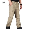 thumbnail image 4 of Minnieouse Pantalones cargo para hombre, de secado rápido, en general, de fondo largo, resistentes al desgaste, de gran tamaño, para senderismo, Prendas para la parte inferior del cuerpo Caqui XXXL, 4 of 6