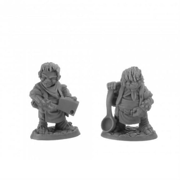 Dark Heaven Legends Chop and Grub Halfling Cooks Miniature Figure 25mm Heroic Scale Reaper Bones USA Reaper Miniatures