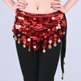 thumbnail image 2 of Levmjia Womens Midi Skirt Solid Color Sequins Solid Color Stretch Belly Dance Belly Performance Casual Skirt With For Party Vacation, 2 of 3