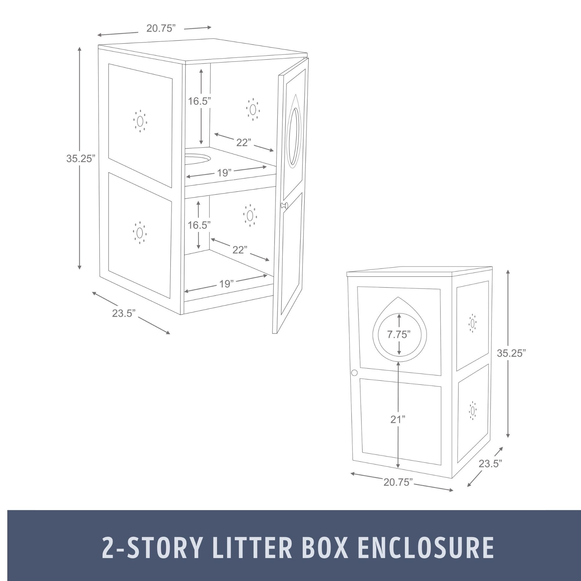 TRIXIE 2-Story Cat Litter Box Enclosure Hidden Litter Indoor Cat Furniture Accent Table, White