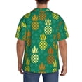 thumbnail image 5 of Balery Pineapples1 Men's Casual Button Down Shirt Short Sleeve Textured Summer Cuban Beach Shirts-X-Large, 5 of 7