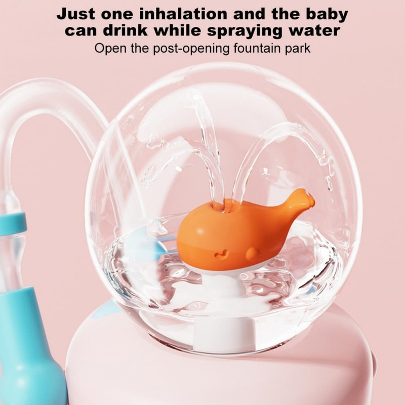 Arsey Whale Fountain Tumbler With Handle Two Lids 24 Oz Water Bottle, Cute Sippy Cup For Kids Teens Adults, Yellow