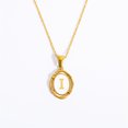 thumbnail image 1 of Collar ovalado con colgante de 26 letras Collar con la primera letra y la palabra Collar con 26 letras bañado en cobre y oro, 1 of 6